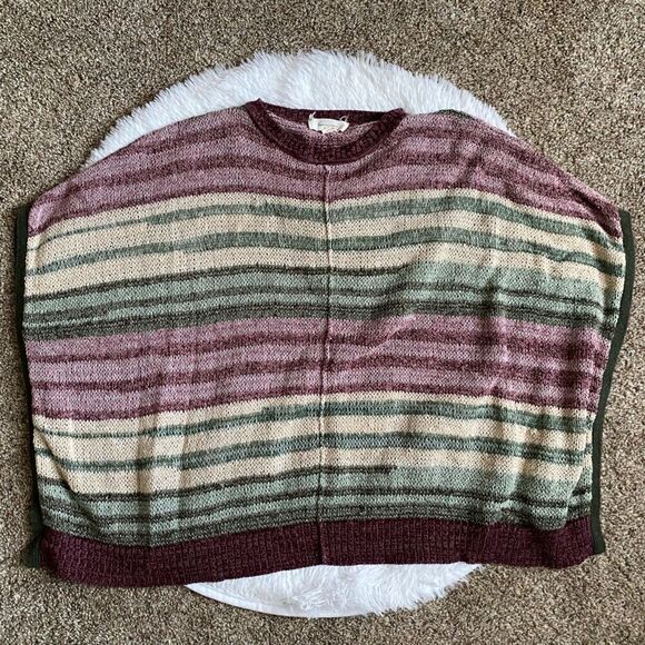 Two by Vince Camuto Sweater Poncho Metallic Specks Multicolor Womens Size Small - Picture 1 of 7